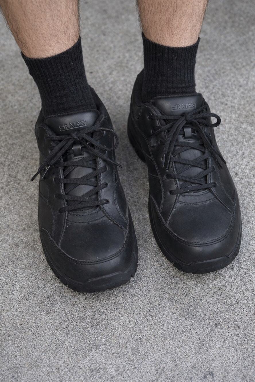 Sr Max Steel Toe SRM 1880 Black Leather Ankle Shoes Work Mens 8 Women 9 41